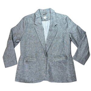 Metallic Silver Blazer + Side Button Accents (XL) A New Day